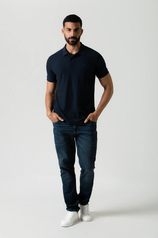 POLO SLIM COLOR AZUL OSCURO