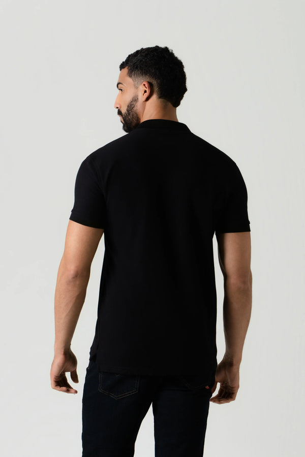 POLO SLIM COLOR NEGRO