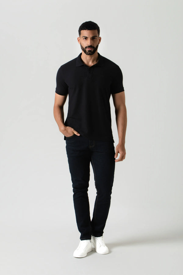 POLO SLIM COLOR NEGRO
