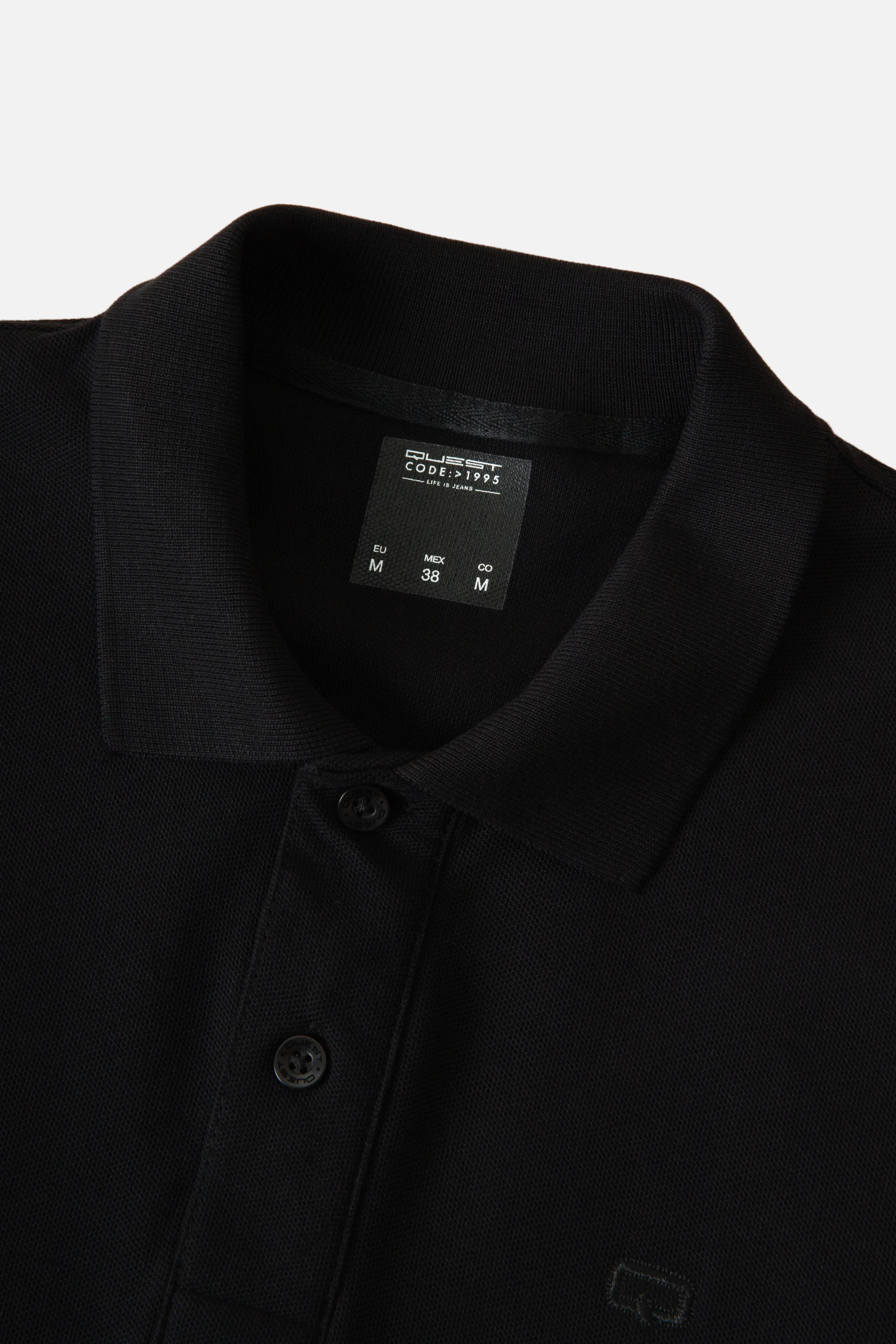 POLO SLIM COLOR NEGRO