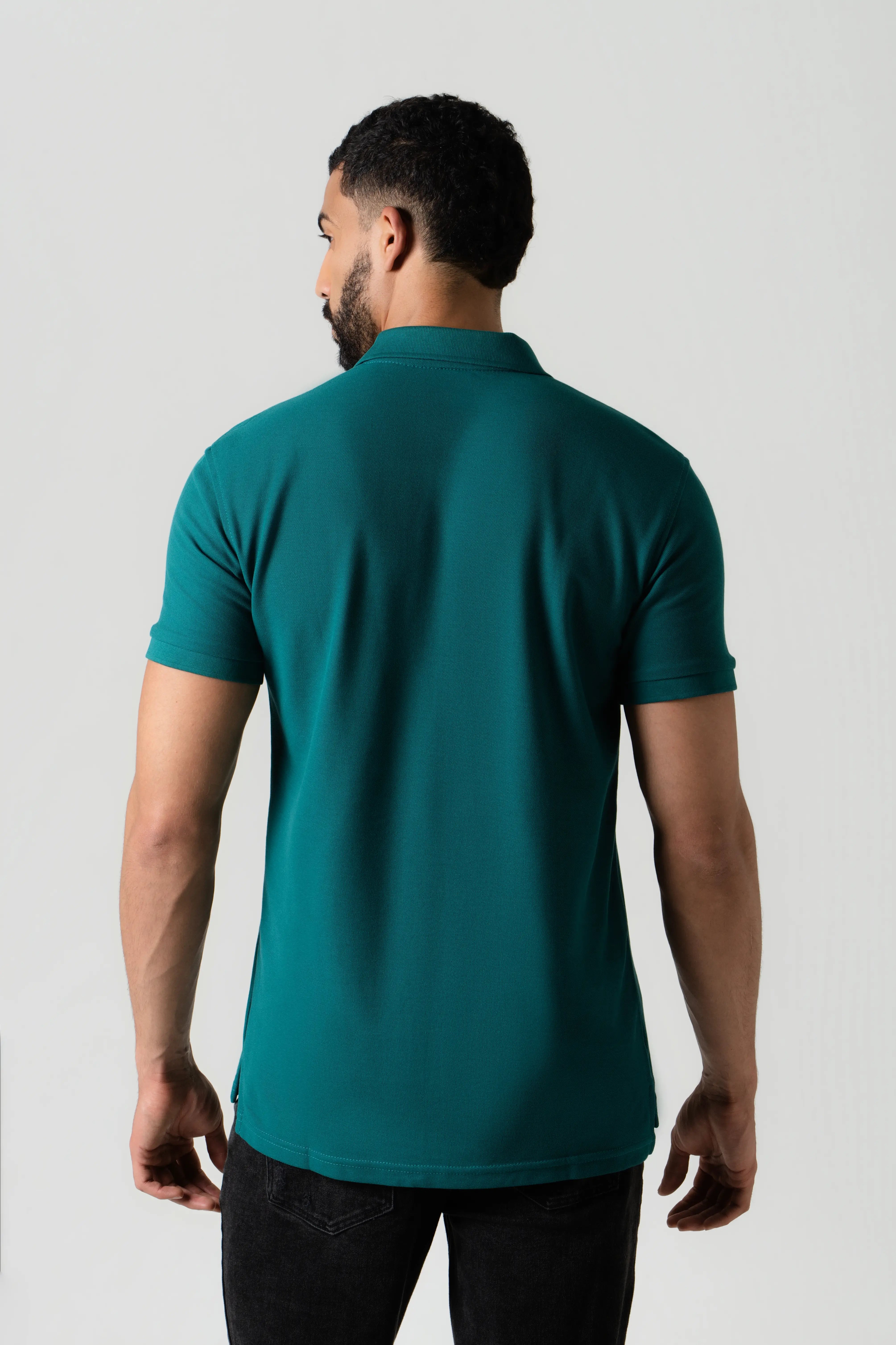 POLO SLIM COLOR VERDE TORMENTA