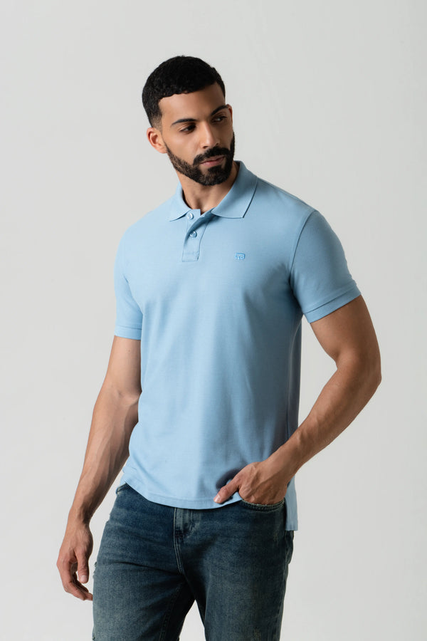 POLO SLIM COLOR AZUL GLACIAR
