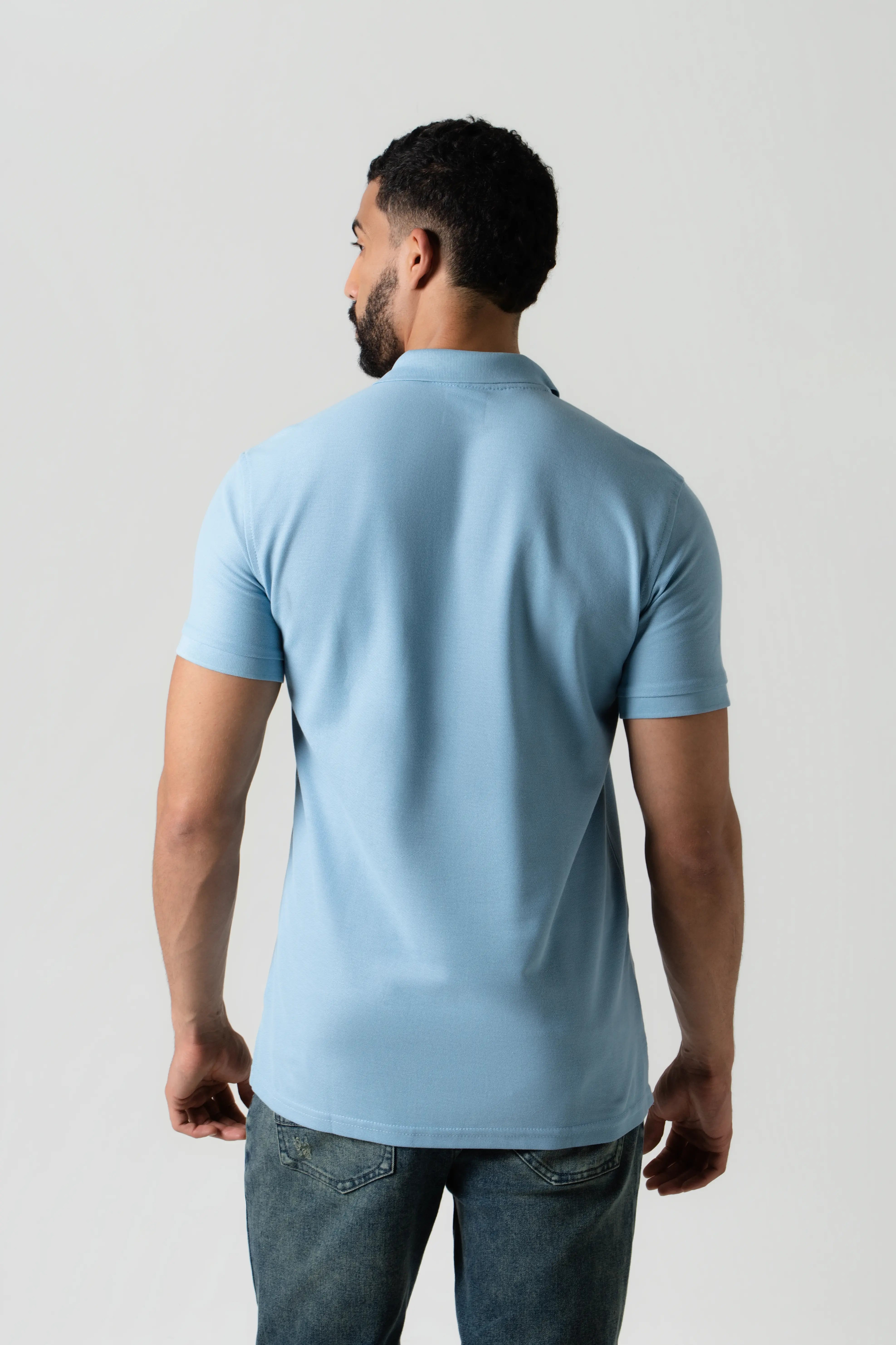 POLO SLIM COLOR AZUL GLACIAR